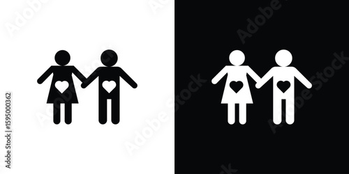 Girlfriend icon concept. silhouette icon.