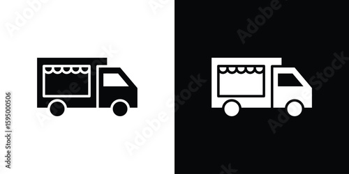 Food truck icon concept. silhouette icon.