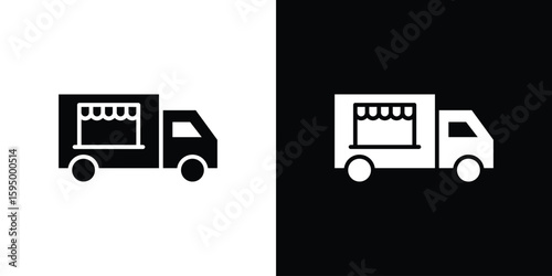 Food truck icon concept. silhouette icon.