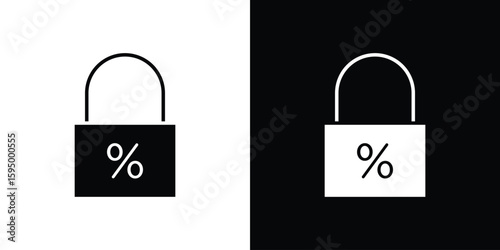 Fixed rate mortgage icon concept. silhouette icon.