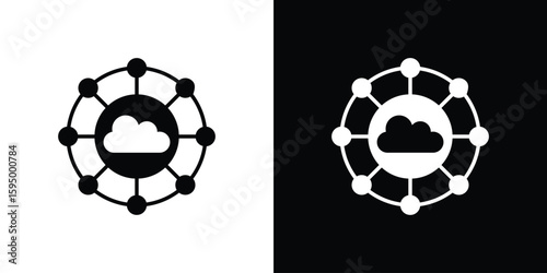 edge computing icon concept. silhouette icon.