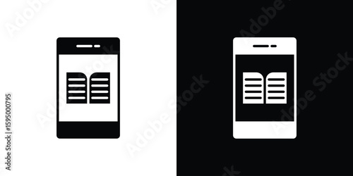 Ebook icon concept. silhouette icon.