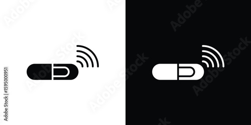 Dog microchip icon concept. silhouette icon.