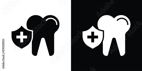 Dental insurance icon concept. silhouette icon.