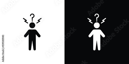 Depression icon concept. silhouette icon.
