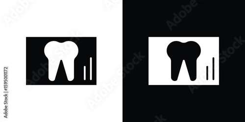 Dental X ray icon concept. silhouette icon.