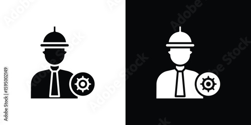 Civil Engineer icon concept. silhouette icon.