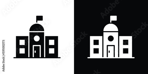 City hall icon concept. silhouette icon.