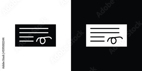 Cheque icon concept. silhouette icon.
