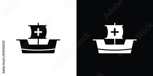 Caravel icon concept. silhouette icon.