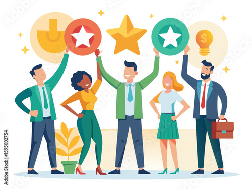 Vector Illustration of Teamwork and Feedback