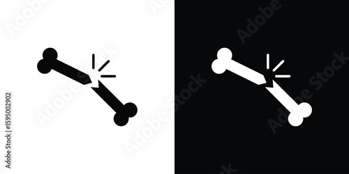 Broken bone icon concept. silhouette icon.