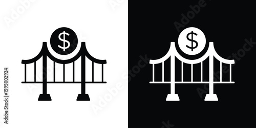Bridging loan icon concept. silhouette icon.
