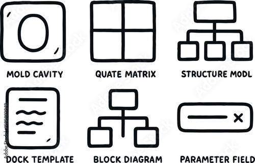 hand drawn cute doodle style isolated form mold cavity form shape matrix form structure model form sheet template form block diagram form parameter field