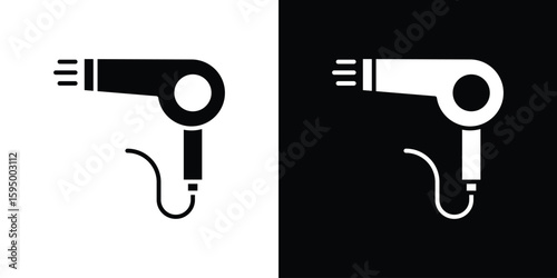 Blow dryer icon concept. silhouette icon.