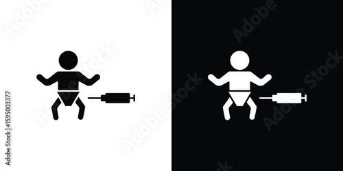 Baby Vaccination icon concept. silhouette icon.