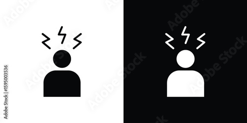 Anxiety icon concept. silhouette icon.