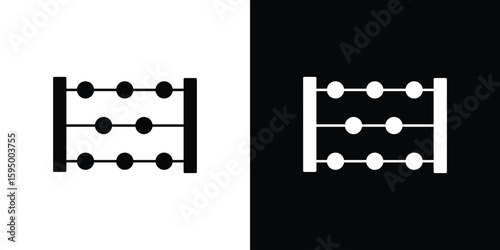 Abacus icon concept. silhouette icon.