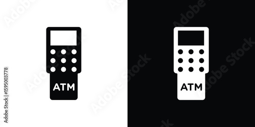 ATM machine icon concept. silhouette icon.