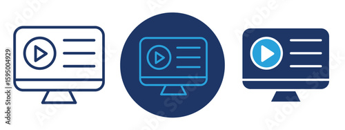 set of pixel perfect colored Video tutorial icon , 1 Silhouette, 1 Unexpanded, Play icon with text indicating instructional video content.