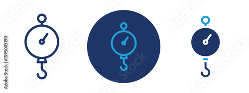 set of pixel perfect colored weight-hanging icon , 1 Silhouette, 1 Unexpanded, Hanging weights icon representing strength, load or pulley concept.