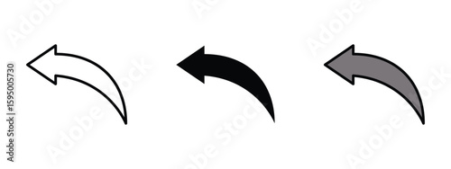 set of pixel perfect colored Back icon , 1 Silhouette, 1 Unexpanded, Left-pointing arrow for navigation to previous page or screen.