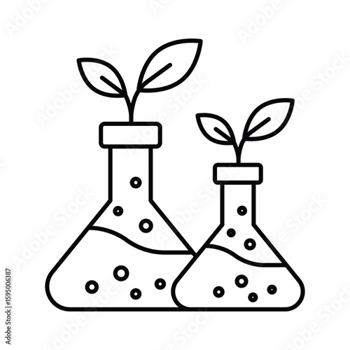 Test Tube Outline illustration style icon. EPS 10 file