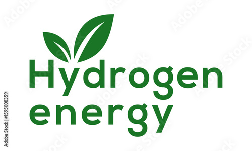 Green hydrogen logo vector hand draw in circle