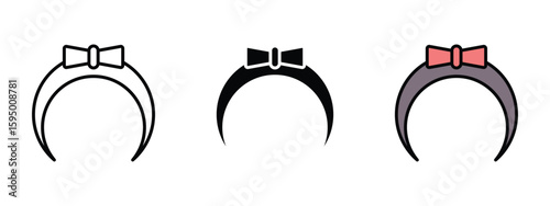 set of pixel perfect colored Hair band icon , 1 Silhouette, 1 Unexpanded, Elastic hair band icon used to tie or style hair.