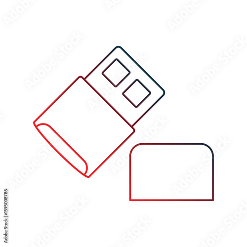 bluetooth adapter gradient outline icon with white background vector stock illustration