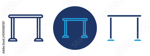 set of pixel perfect colored Gym bars icon , 1 Silhouette, 1 Unexpanded, Parallel bar icon used for gymnastic and bodyweight training.