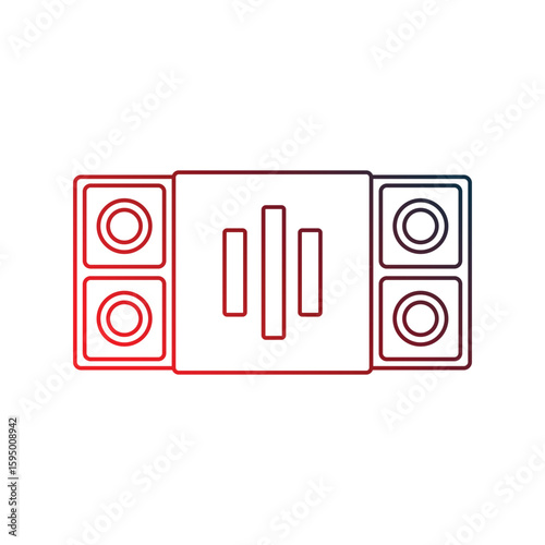 vrm gradient outline icon with white background vector stock illustration