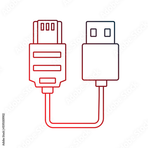 ports gradient outline icon with white background vector stock illustration