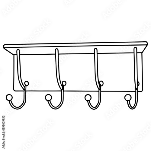Coat rack by door is handy for quick storage near entrance. Coat rack by door features simple, elegant design perfect for hallways and mudrooms.