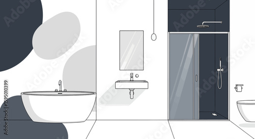 modern bathroom with bathtub sink and shower enclosure