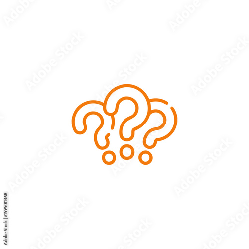 Question Mark icon logo flat vector design