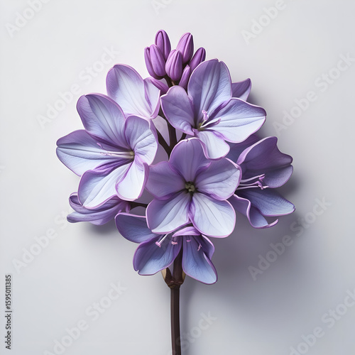 Lilac 3D rendered flower beautifully isolated on a white background with soft purple tones and intricate textures
 
