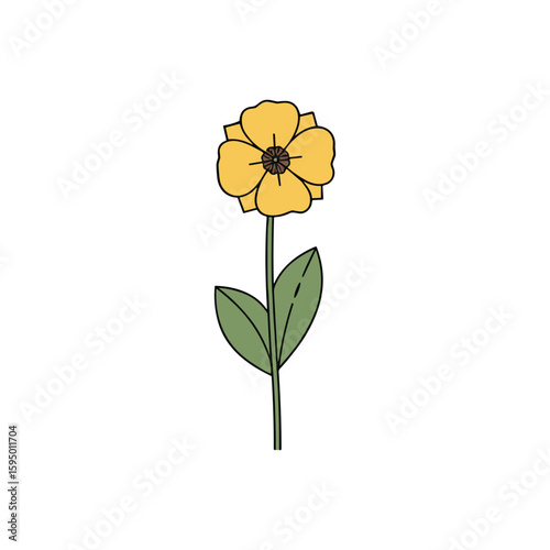 Simple yellow flower modern floral design