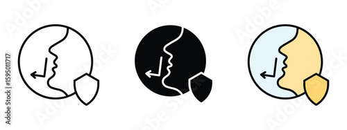 set of pixel perfect colored Skin protection icon , 1 Silhouette, 1 Unexpanded, Shield over skin icon symbolizing protection from sun or pollution.