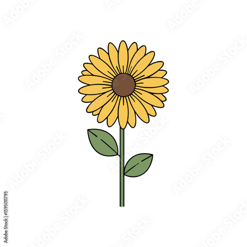 Cute Minimal Sunflower Floral Design