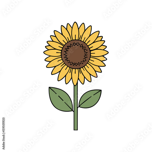 Sunflower minimal line art flower design