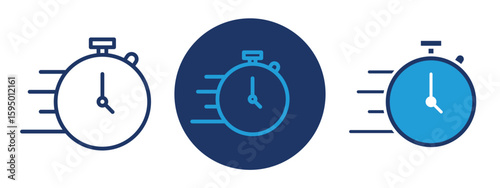 set of pixel perfect colored Stopwatch icon , 1 Silhouette, 1 Unexpanded, A classic stopwatch icon representing time tracking and sports timing.