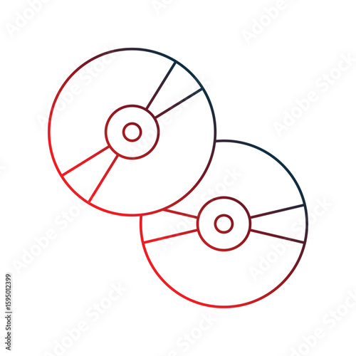 cd gradient outline icon with white background vector stock illustration