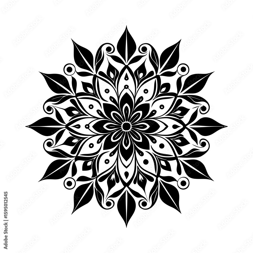 Fototapeta premium black and white floral ornament