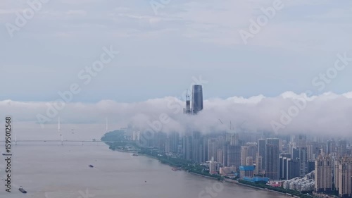 Wuhan city landmark skyline scenery