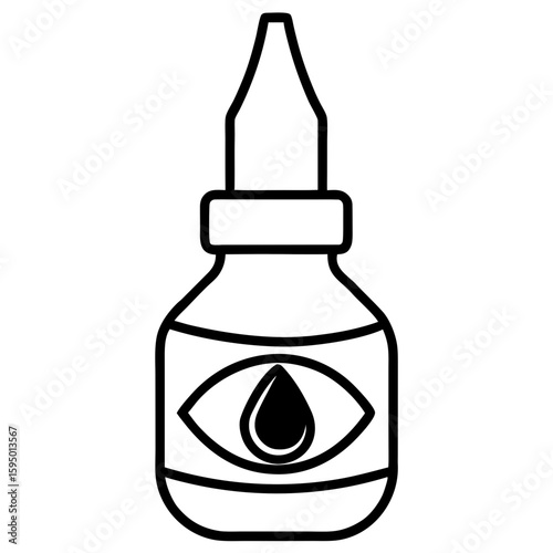 Eye drop bottle line art vector illustration 