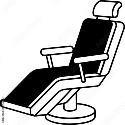 Dental chair line art vector illustration 