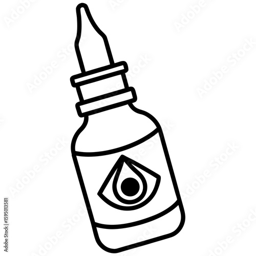 Eye drop bottle line art vector illustration 