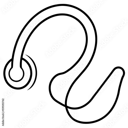 Hearing aid line art vector illustration 
