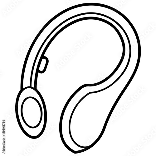 Hearing aid line art vector illustration 
